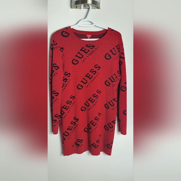 PRELOVED - sweater dress guess red size small - Picture 1 of 3